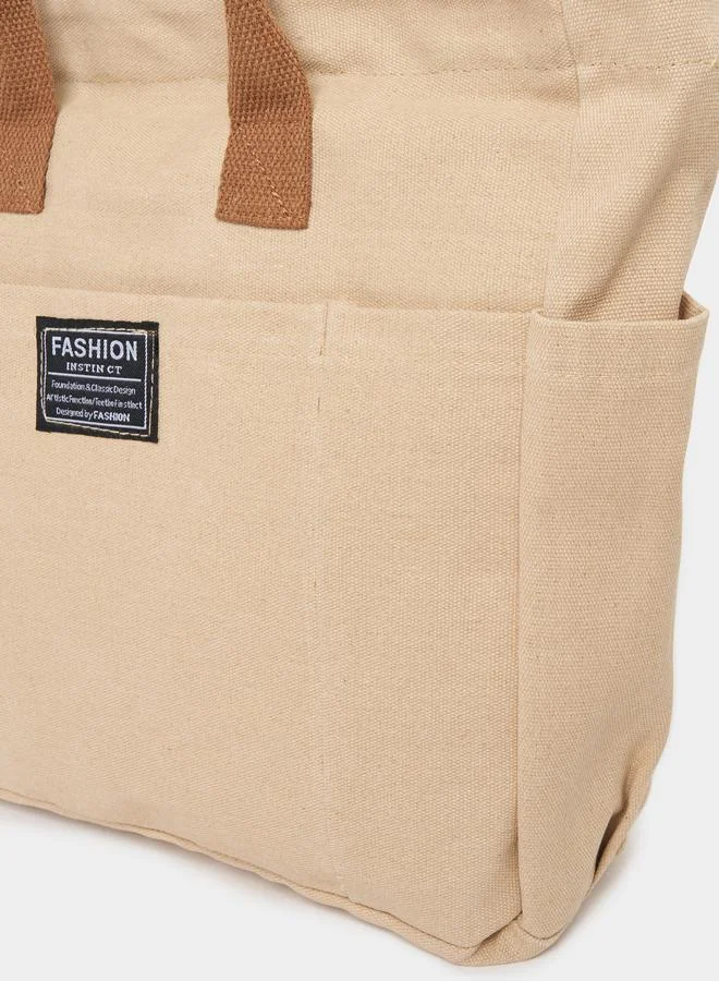 Styli Patch Detail Handbag with Zip Closure