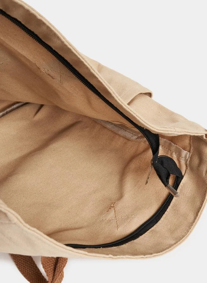 Styli Patch Detail Handbag with Zip Closure