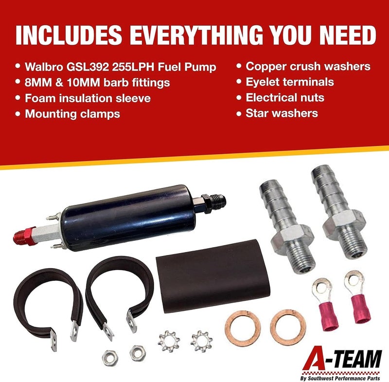 A-Team Performance LS Universal High Flow & Pressure External Inline 255LPH Fuel Pump Kit - Image 5