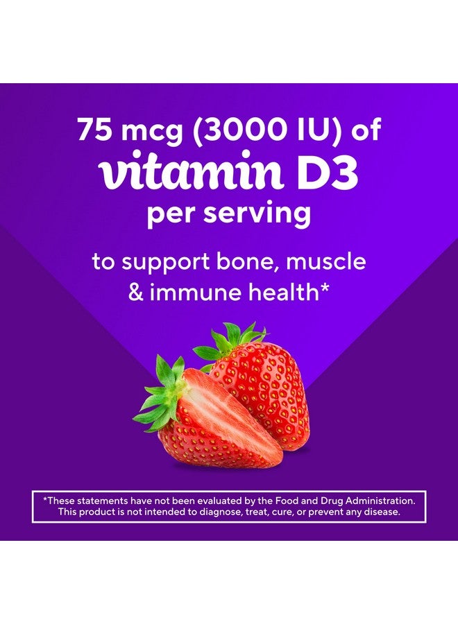 vitafusion Extra Strength Vitamin D3 Gummy, Strawberry Flavored Bone and Immune System Support (1) 120 Count - Image 5