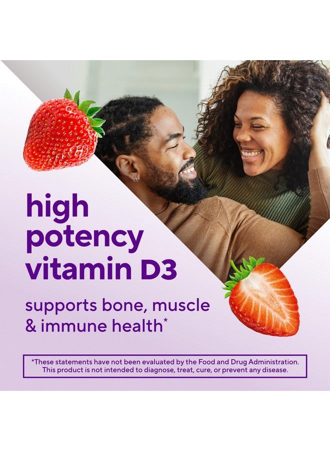 vitafusion Extra Strength Vitamin D3 Gummy, Strawberry Flavored Bone and Immune System Support (1) 120 Count - Image 3