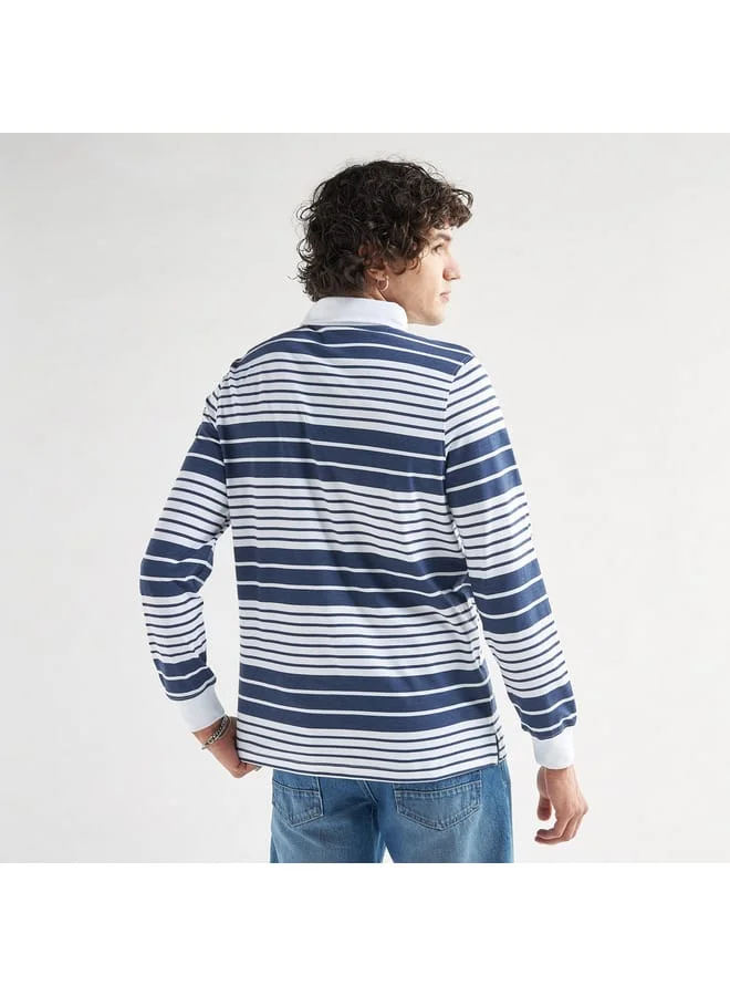 Splash FAV Striped Polo T-shirt with Long Sleeves