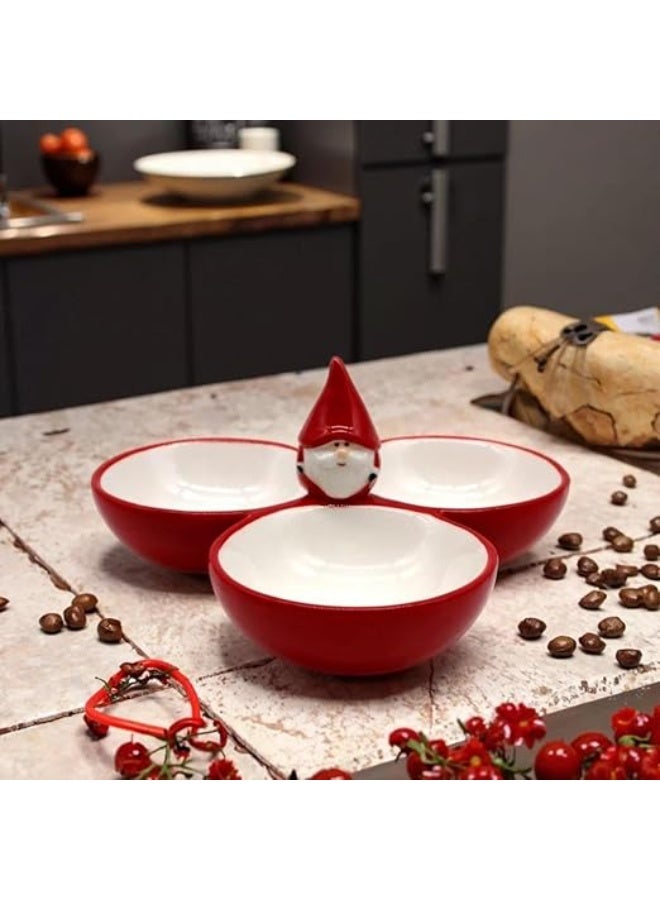 Divided Snack & Serving Tray with Three Separate Sections – Modern Durable Hospitality Platter for Nuts, Sweets & Appetizers – Perfect for Family Gatherings and Evening Parties (FO) - Image 2