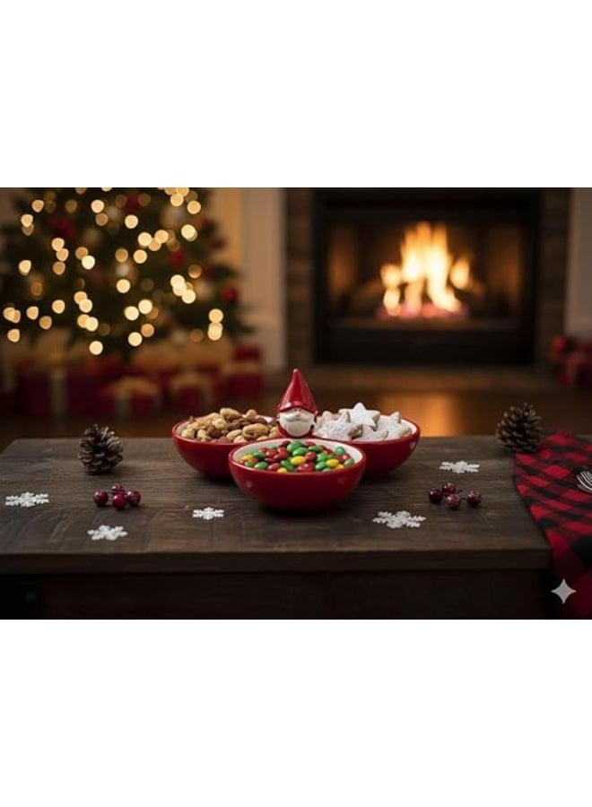 Divided Snack & Serving Tray with Three Separate Sections – Modern Durable Hospitality Platter for Nuts, Sweets & Appetizers – Perfect for Family Gatherings and Evening Parties (FO) - Image 3