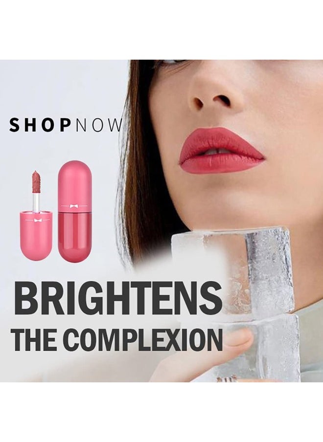 klarako - Mini Capsule Matte Liquid Lipstick, 5 Colors Nude Velvet Matte Lip Gloss, Waterproof Long Lasting Non-Stick Cup Moisturizing Lip Stick Lip Makeup - Image 1