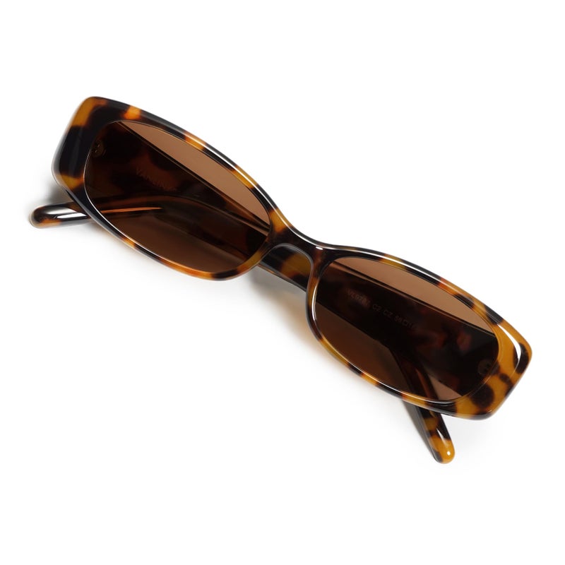VANLINKER Trendy Small Polarized Rectangle Sunglasses for Women Men Retro 90s Shades Tortoise VL9787 - Image 1