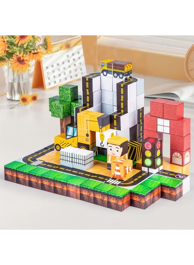 138pcs Engineering Magnetic Building Blocks With Lights STEM Construction Toy Kids Gifts - Image 3