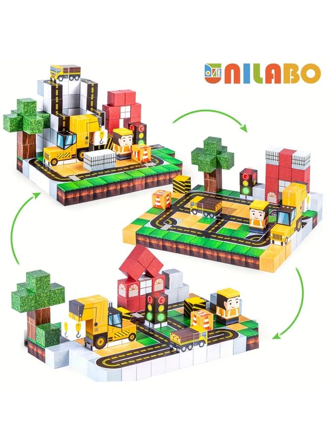 138pcs Engineering Magnetic Building Blocks With Lights STEM Construction Toy Kids Gifts - Image 1