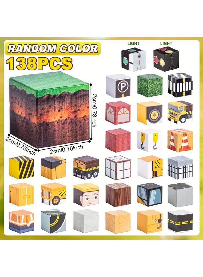 138pcs Engineering Magnetic Building Blocks With Lights STEM Construction Toy Kids Gifts - Image 2