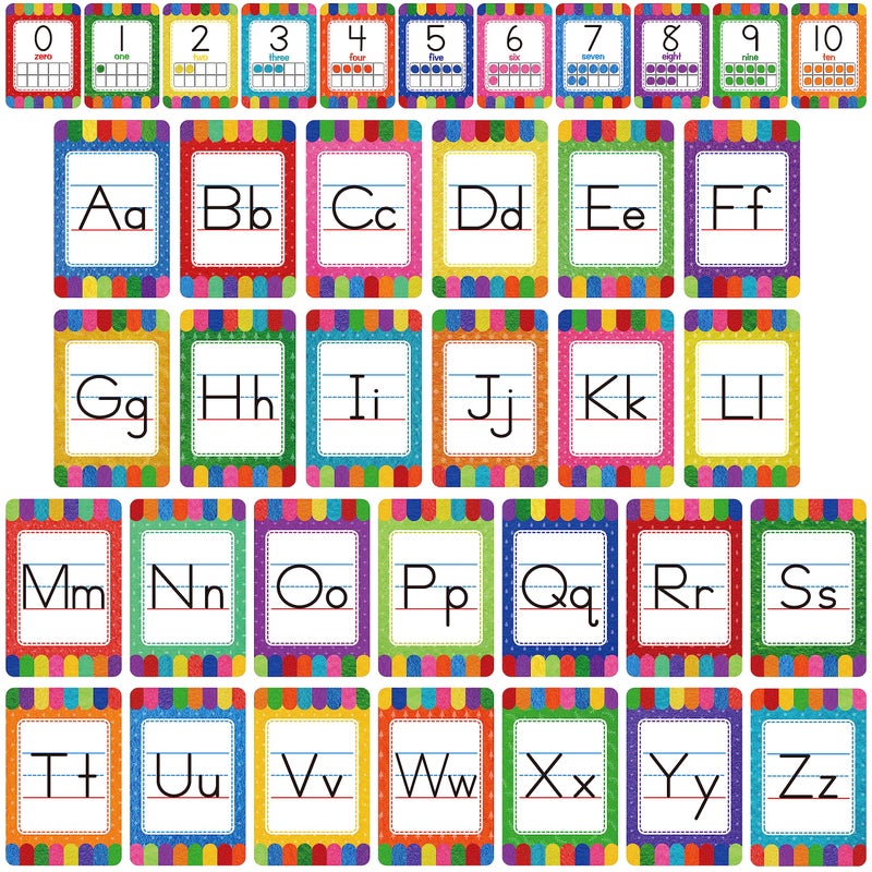 Alphabet Bulletin Board Set 37 PCS ABC Wall Decorations 26 UpperLower Case Letters plus 010 Numbers Small Posters for Preschool Kindergarten Classroom Playroom Bedroom Decorations for Students