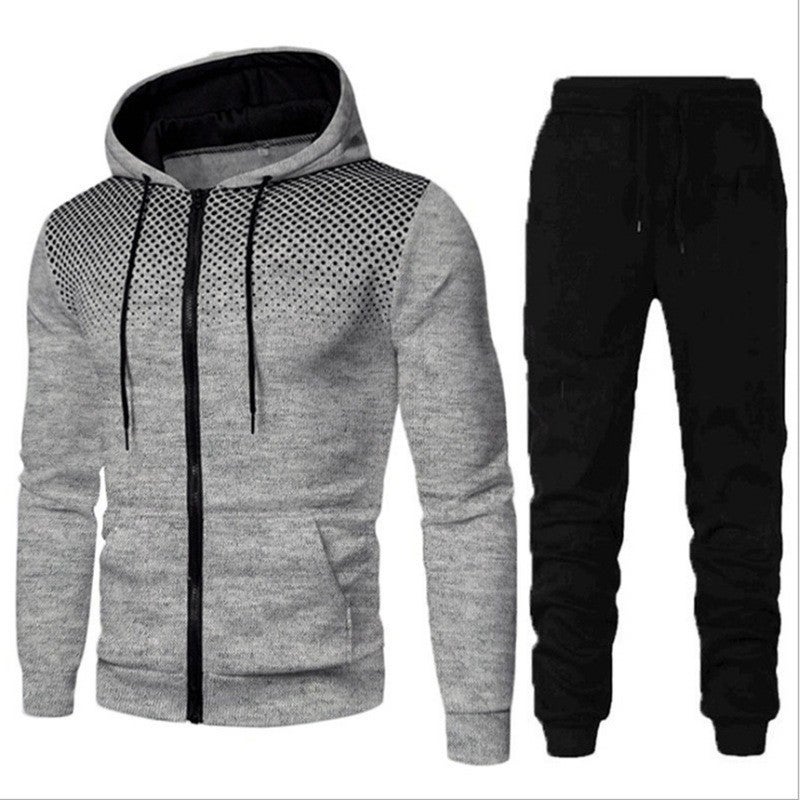 2024 autumn and winter AliExpress new cross-border mens casual cardigan hooded vests 3D printing mens wholesale suit Light gray