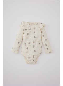 Babygirl New Born Regular Fit Bike Neck Knitted Long Sleeve Snap Body