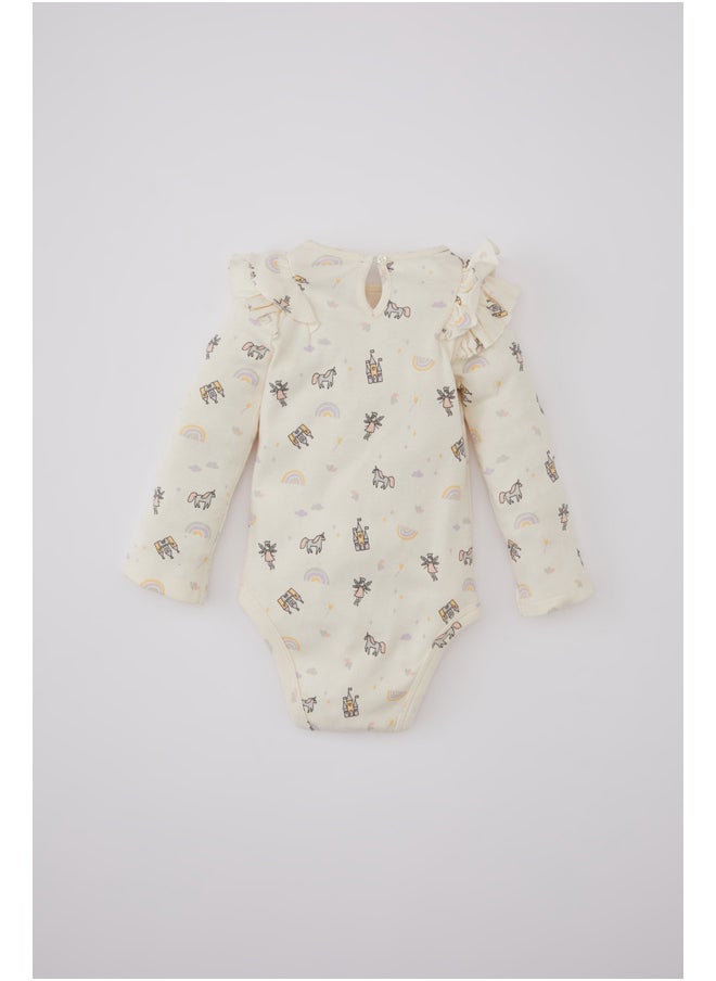 DeFacto - Babygirl New Born Regular Fit Bike Neck Knitted Long Sleeve Snap Body - Image 1
