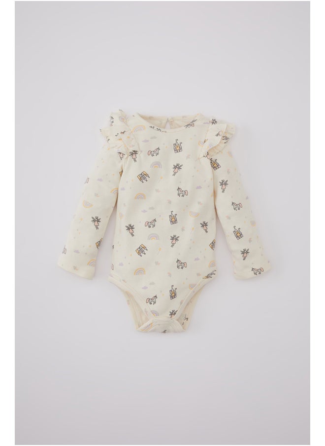DeFacto - Babygirl New Born Regular Fit Bike Neck Knitted Long Sleeve Snap Body - Image 1