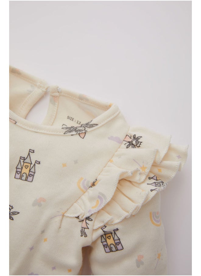 DeFacto - Babygirl New Born Regular Fit Bike Neck Knitted Long Sleeve Snap Body - Image 1