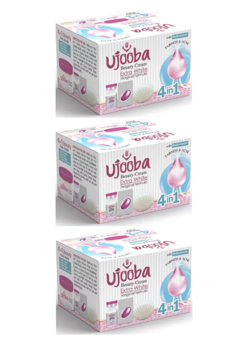Ujooba Beauty Cream Extra White Magical Formula Fairness & Acne with Multivitamin - Pack of 3 - Image 1