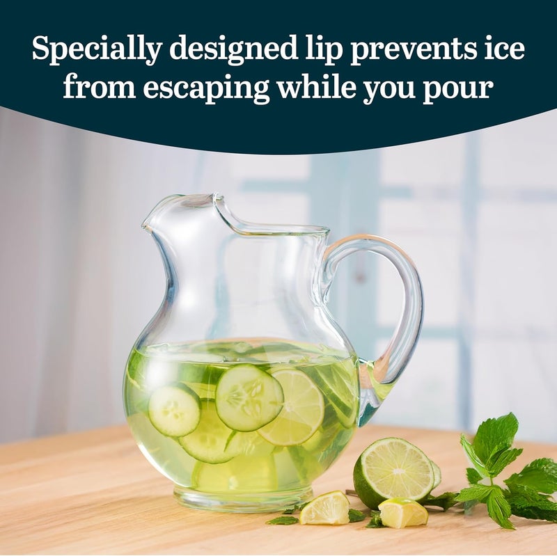 LIBBEY Acapulco Large Glass Pitcher Set of 2, 89 Oz, Clear, Tall Bubble Glass Pitchers with Handle, Modern Pitcher Set for Iced Tea, Punch, and More - Image 4