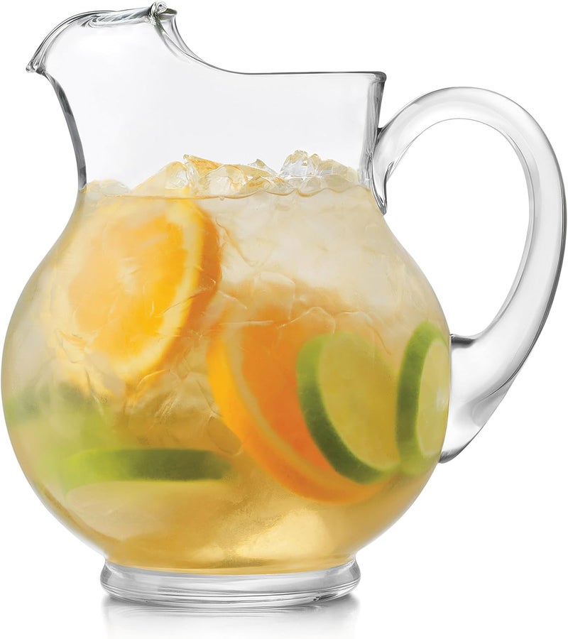 LIBBEY Acapulco Large Glass Pitcher Set of 2, 89 Oz, Clear, Tall Bubble Glass Pitchers with Handle, Modern Pitcher Set for Iced Tea, Punch, and More - Image 1