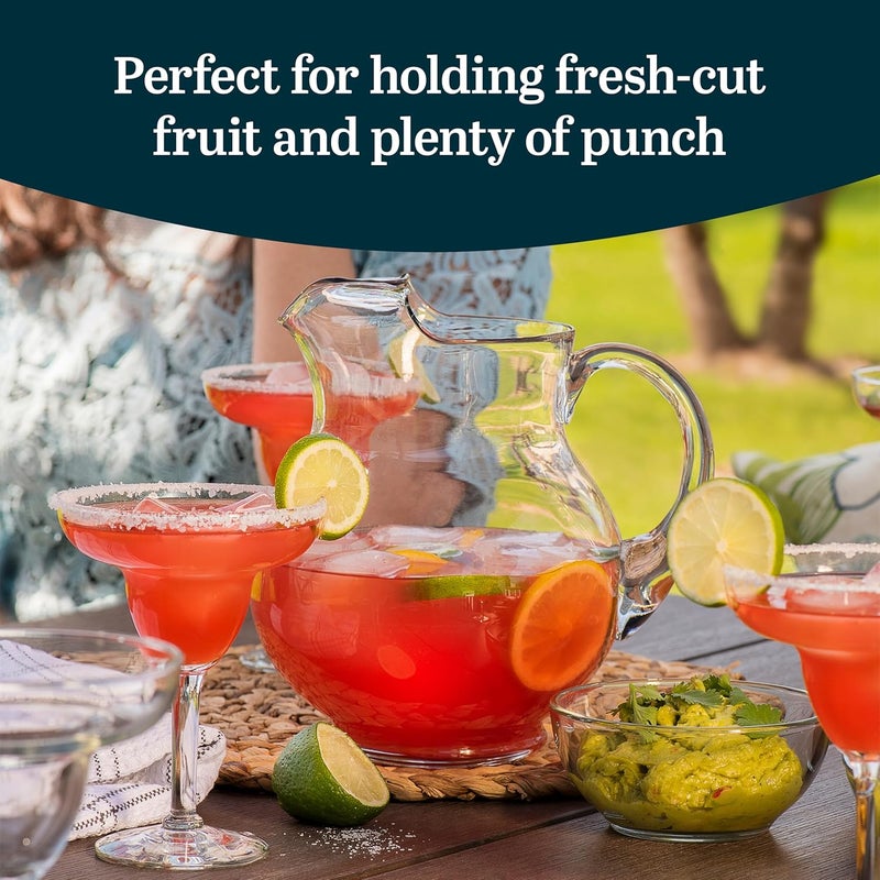 LIBBEY Acapulco Large Glass Pitcher Set of 2, 89 Oz, Clear, Tall Bubble Glass Pitchers with Handle, Modern Pitcher Set for Iced Tea, Punch, and More - Image 2