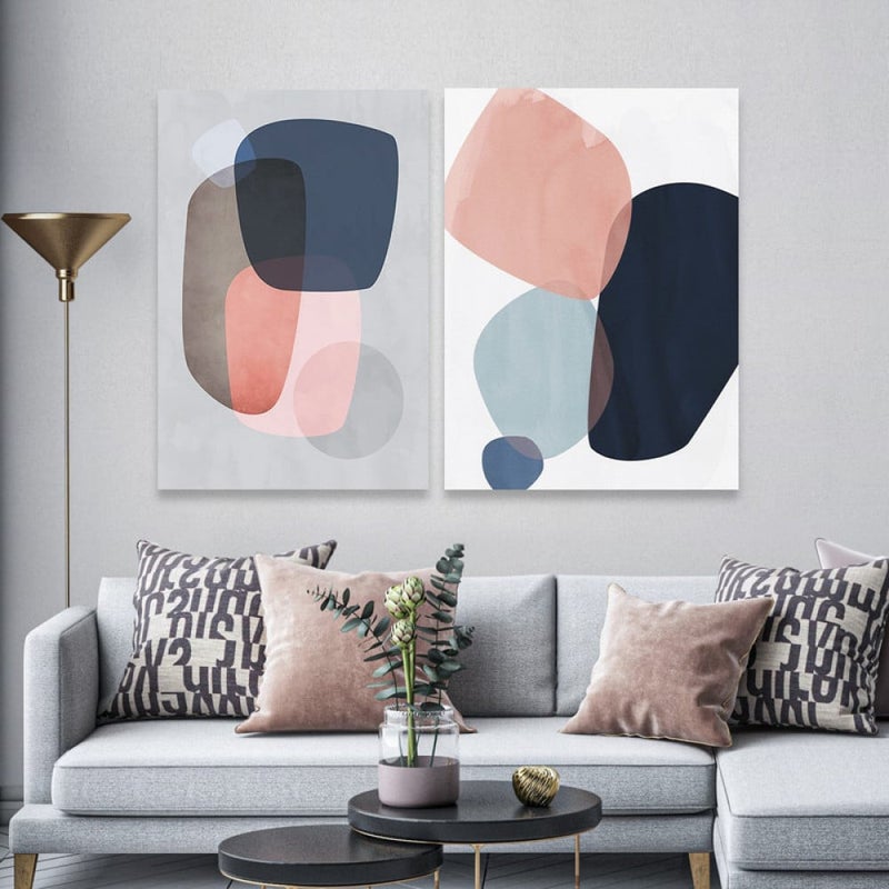 Marktna A double canvas painting with a modern design, total size 80 x 60 cm - Image 1