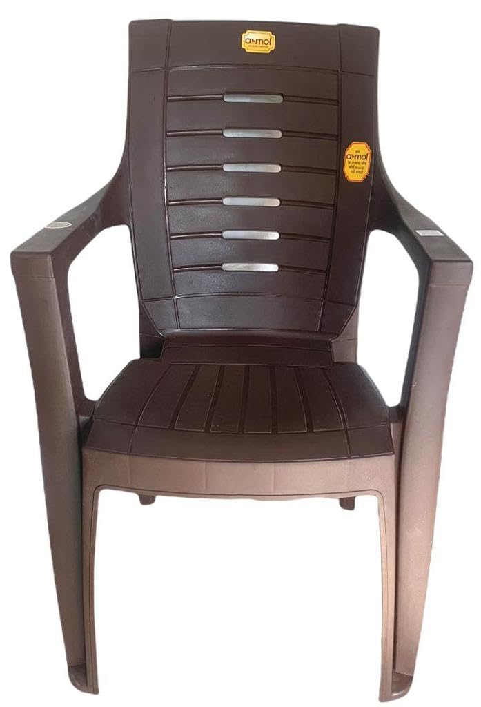 Anmol ANMOL FEROZ Brown Set of 4 Chair Fully Comfort nd Weight Bearing Capacity 150 kg Outdoor Chair Plastic Outdoor Chair  - Image 3