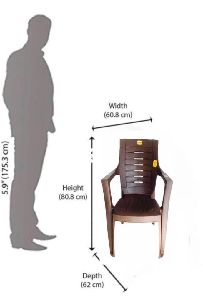 Anmol ANMOL FEROZ Brown Set of 4 Chair Fully Comfort nd Weight Bearing Capacity 150 kg Outdoor Chair Plastic Outdoor Chair  - Image 2