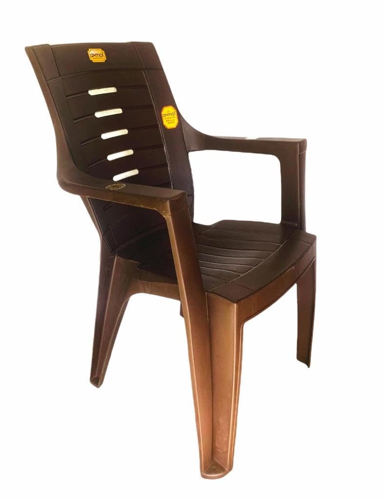 Anmol ANMOL FEROZ Brown Set of 4 Chair Fully Comfort nd Weight Bearing Capacity 150 kg Outdoor Chair Plastic Outdoor Chair  - Image 5
