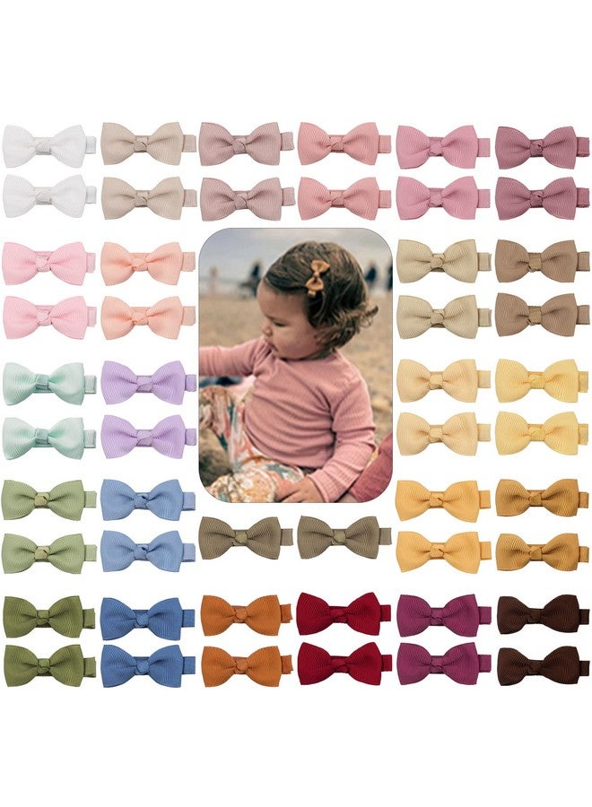 CELLOT Baby Hair Clips 50Pcs Baby Girls Fully Lined Baby Bows Hair Pins Tiny 2" Hair Bows Alligator Clips For Baby Girls Infants Toddlers In Pairs - Image 1
