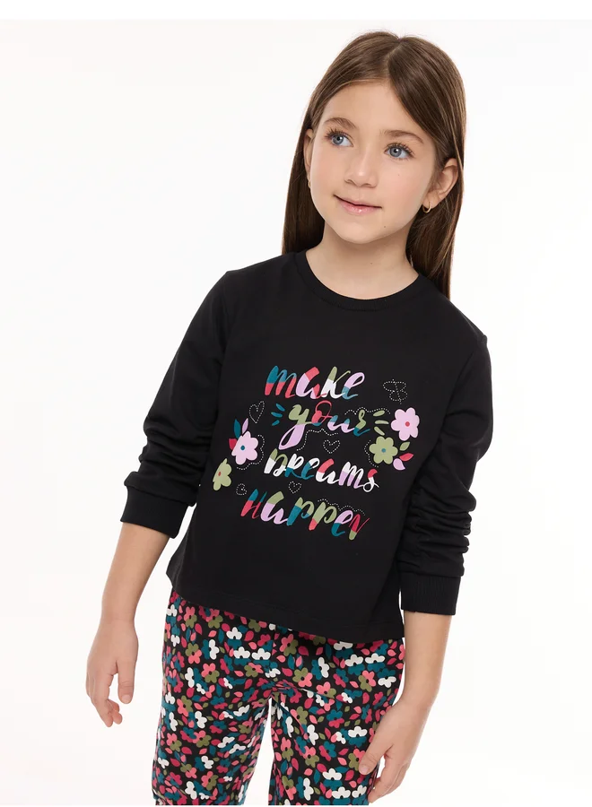 victor and jane Victor And Jane Girls Graphic Floral Top and Pants Set