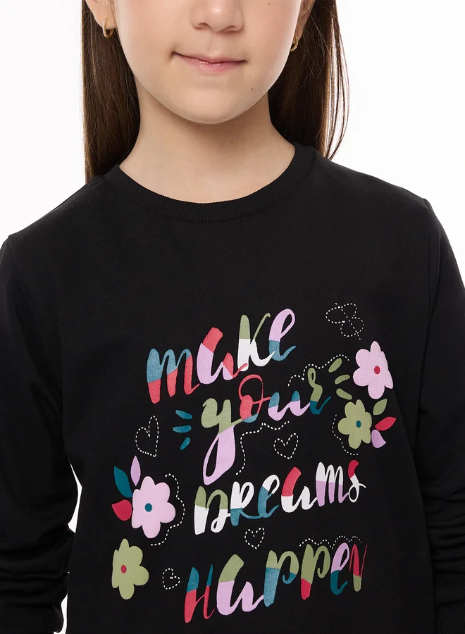 victor and jane Victor And Jane Girls Graphic Floral Top and Pants Set