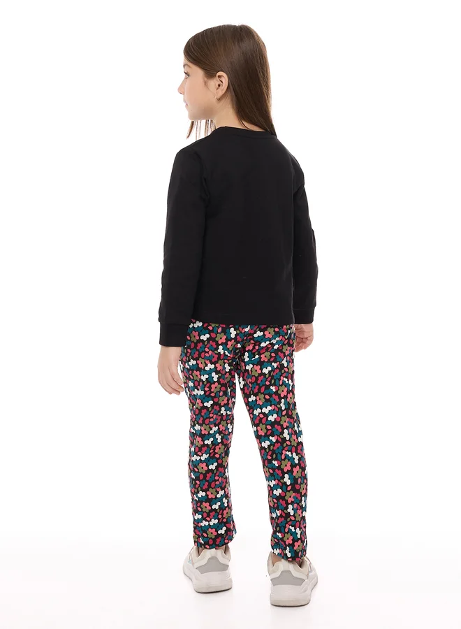 victor and jane Victor And Jane Girls Graphic Floral Top and Pants Set