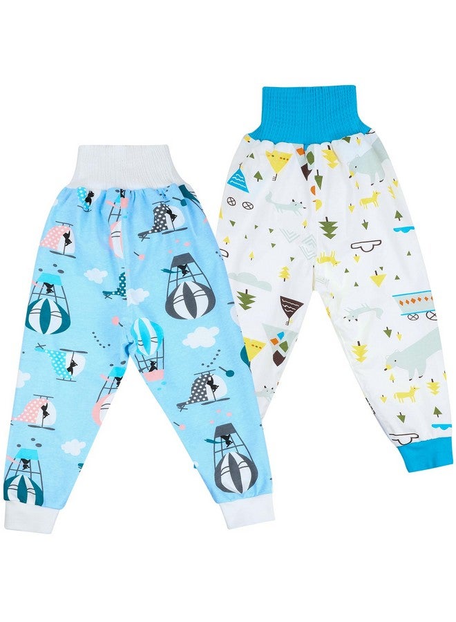 MooMoo Baby Waterproof Diaper Pants for Potty Training 2 Packs Nighttime Diaper Short for Boys - Image 1