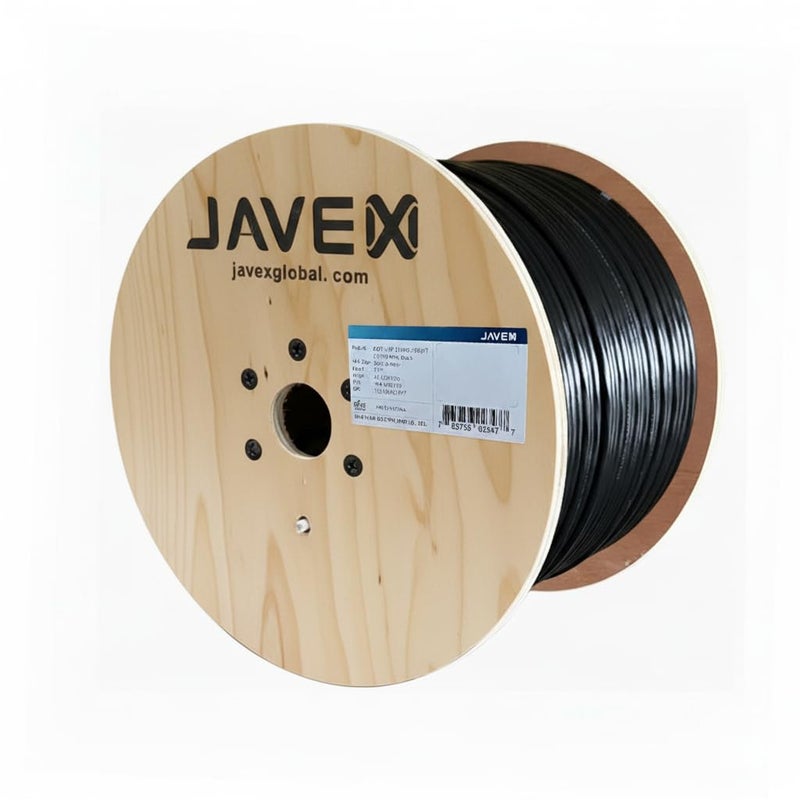 JAVEX CAT6 UTP Outdoor(1000 Feet), 550Mhz, 23AWG, CCA Ethernet Bulk Cable, Easy-Pull Box, 305m, Black - Image 2