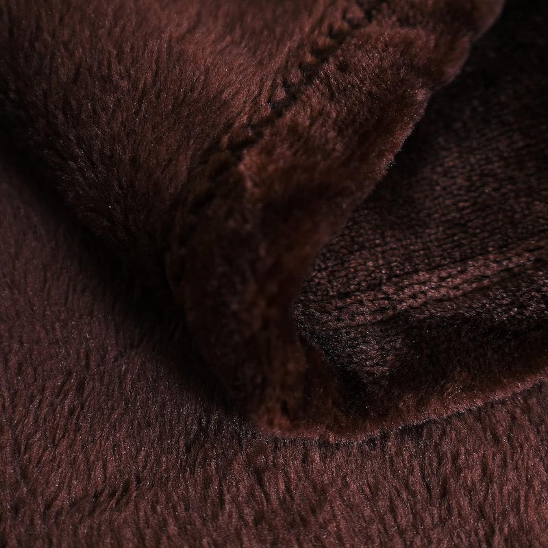 SOCHOW Flannel Fleece Blanket Throw Size, All Season Lightweight Super Soft Cozy Blanket for Bed or Couch, Brown, 50x60 inches - Image 4