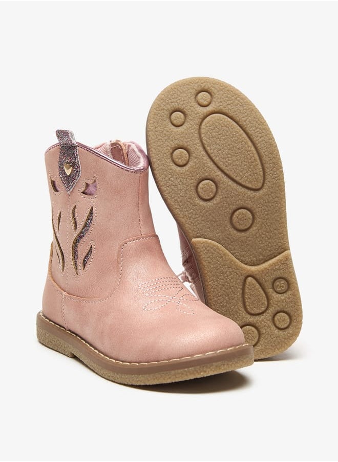 JUNIORS Embellished Ankle Boots with Zip Closure and Pull Tab  - Image 4