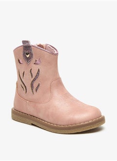 JUNIORS Embellished Ankle Boots with Zip Closure and Pull Tab  - Image 1