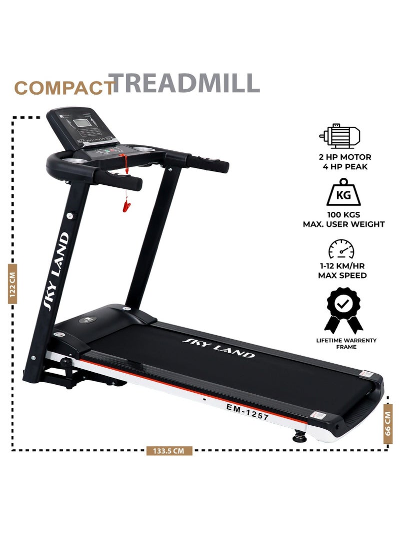 Sky Land Foldable Running Treadmill Machine Walking Treadmill 2-4HP Peak for Home Use  - Image 3
