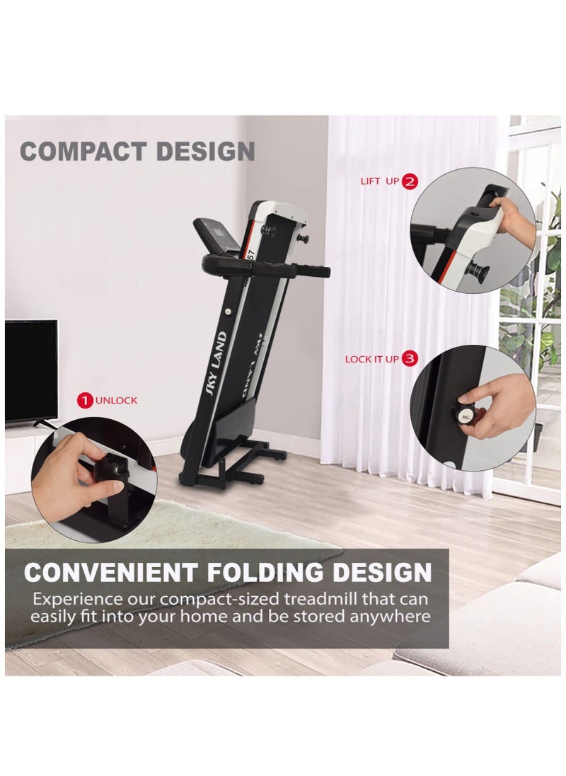 Sky Land Foldable Running Treadmill Machine Walking Treadmill 2-4HP Peak for Home Use  - Image 5