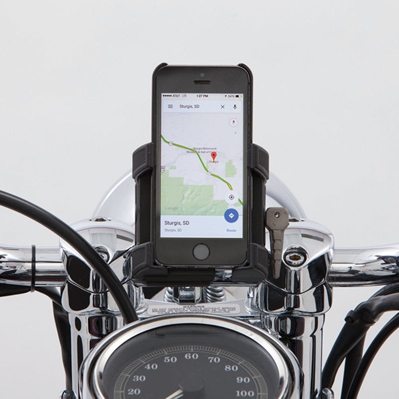 حامل هاتف ذكي GPS مثبت على المقود Ciro 50315 مع شاحن - حامل مقود أسود بدون شاحن يشمل 114 حامل مقود