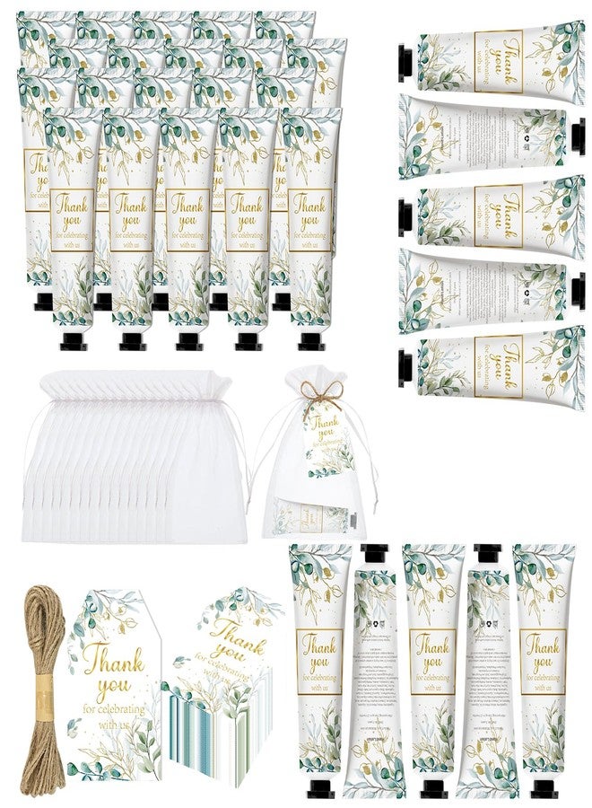 Nlicrst 50 Sets Greenery Baby Shower Hand Cream Bulk Gifts, Wedding Bridal and Baby Shower Party Favors for Guests,Travel Size Hand Lotion Set with Thank You Card and Organza Gift Bags(greenery) - Image 1