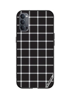 VR CREATIVE Protective Case Cover For Oppo Reno4 Pro 5G Black White Checkered Design Multicolour  - Image 1