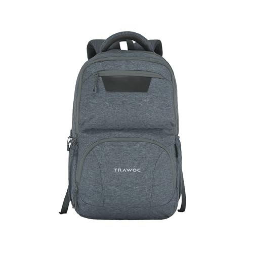 TRAWOC 30L Laptop Backpack TPB04 | Office & Travel Bag with 16-Inch Laptop Compartment, USB Charging Port & 3-Year Warranty -Ash blue - Image 1