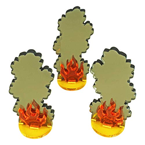 LITKO Flaming Wreckage Marker | Burning Wreckage | Miniature Wargame Fire Marker | Compatible with DND, Pathfinder, TTRPG, Flame of War, Bolt Action, and Other Miniature Games (Large) - Image 1