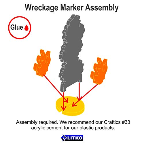 LITKO Flaming Wreckage Marker | Burning Wreckage | Miniature Wargame Fire Marker | Compatible with DND, Pathfinder, TTRPG, Flame of War, Bolt Action, and Other Miniature Games (Large) - Image 5