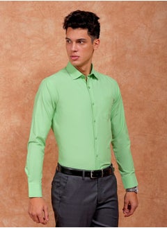 The Indian Garage Co Men Slim Fit Solid Full Sleeves Cutaway Collar Formal Shirt  - Image 3