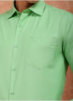 The Indian Garage Co Men Slim Fit Solid Full Sleeves Cutaway Collar Formal Shirt  - Image 4