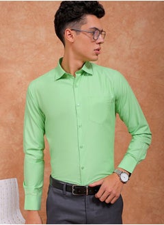 The Indian Garage Co Men Slim Fit Solid Full Sleeves Cutaway Collar Formal Shirt  - Image 1