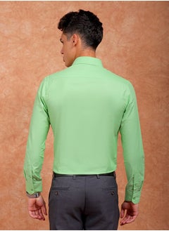 The Indian Garage Co Men Slim Fit Solid Full Sleeves Cutaway Collar Formal Shirt  - Image 2