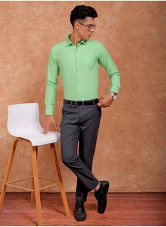 The Indian Garage Co Men Slim Fit Solid Full Sleeves Cutaway Collar Formal Shirt  - Image 5