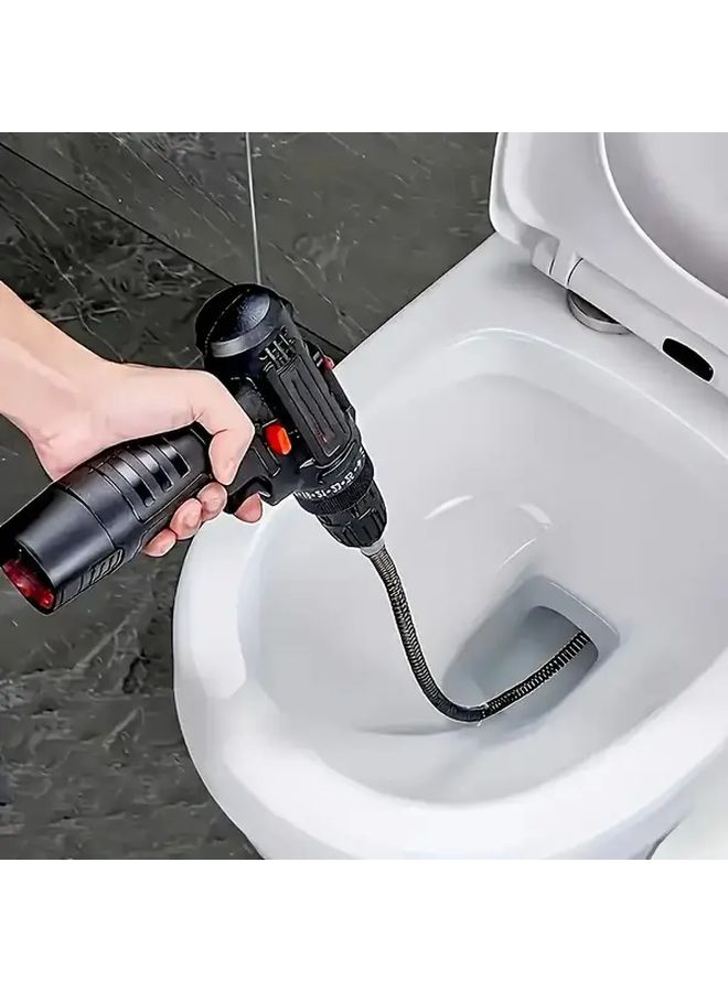 98.43 Inch 360 Degree Rotating Hook Drain Snake Rustproof Clog Remover - Image 2